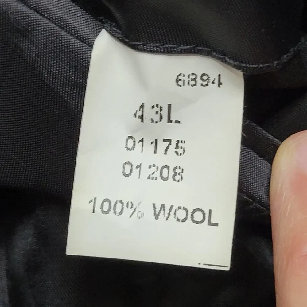Jos A Bank Suits Charcoal Gray 2 Pcs 43L Suit Pleated Pants 37x31 100% Wool flaw
